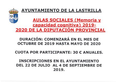 Imagen AULAS SOCIALES. CURSO 2019-2020