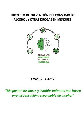 Imagen PROYECTO DE PREVENCIÓN DEL CONSUMO DE ALCOHOL Y OTRAS DROGAS EN MENORES