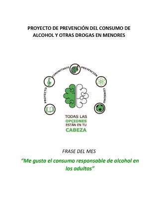 Imagen PROYECTO DE PREVENCIÓN DEL CONSUMO DE ALCOHOL Y OTRAS DROGAS EN MENORES